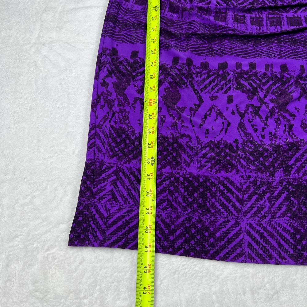 Lauren Ralph Lauren Purple Geometric Aztec Print Sleeveless V-Neck Sheath Dress - Picture 8 of 15